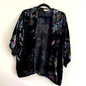 LOFT Velvet Floral Kimono Top